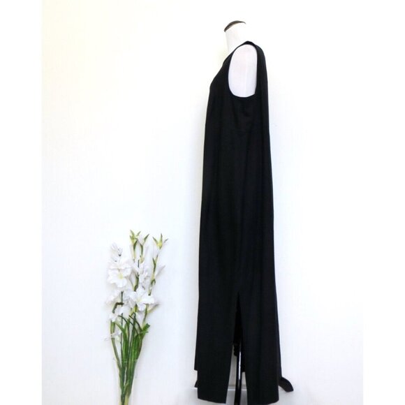 NEW! Amanda Smith II Linen Blend Maxi Dress Black SZ 16W - Picture 2 of 5